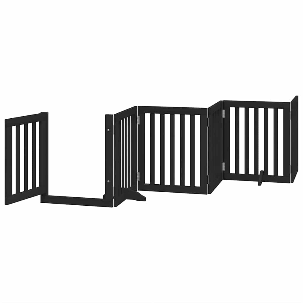 Hondenhek inklapbaar 12 panelen 600 cm populierenhout zwart is nu te koop bij PeponiXL, paradijselijk wonen!