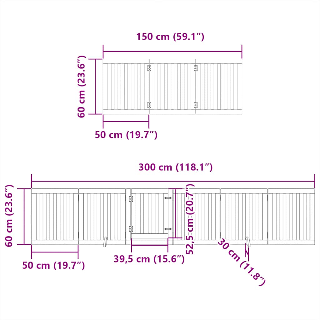 Hondenhek inklapbaar 12 panelen 600 cm populierenhout zwart is nu te koop bij PeponiXL, paradijselijk wonen!