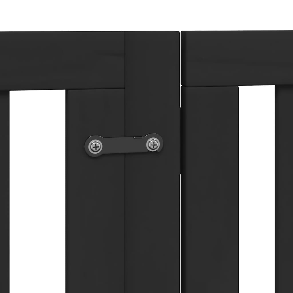 Hondenhek inklapbaar 9 panelen 450 cm populierenhout zwart is nu te koop bij PeponiXL, paradijselijk wonen!