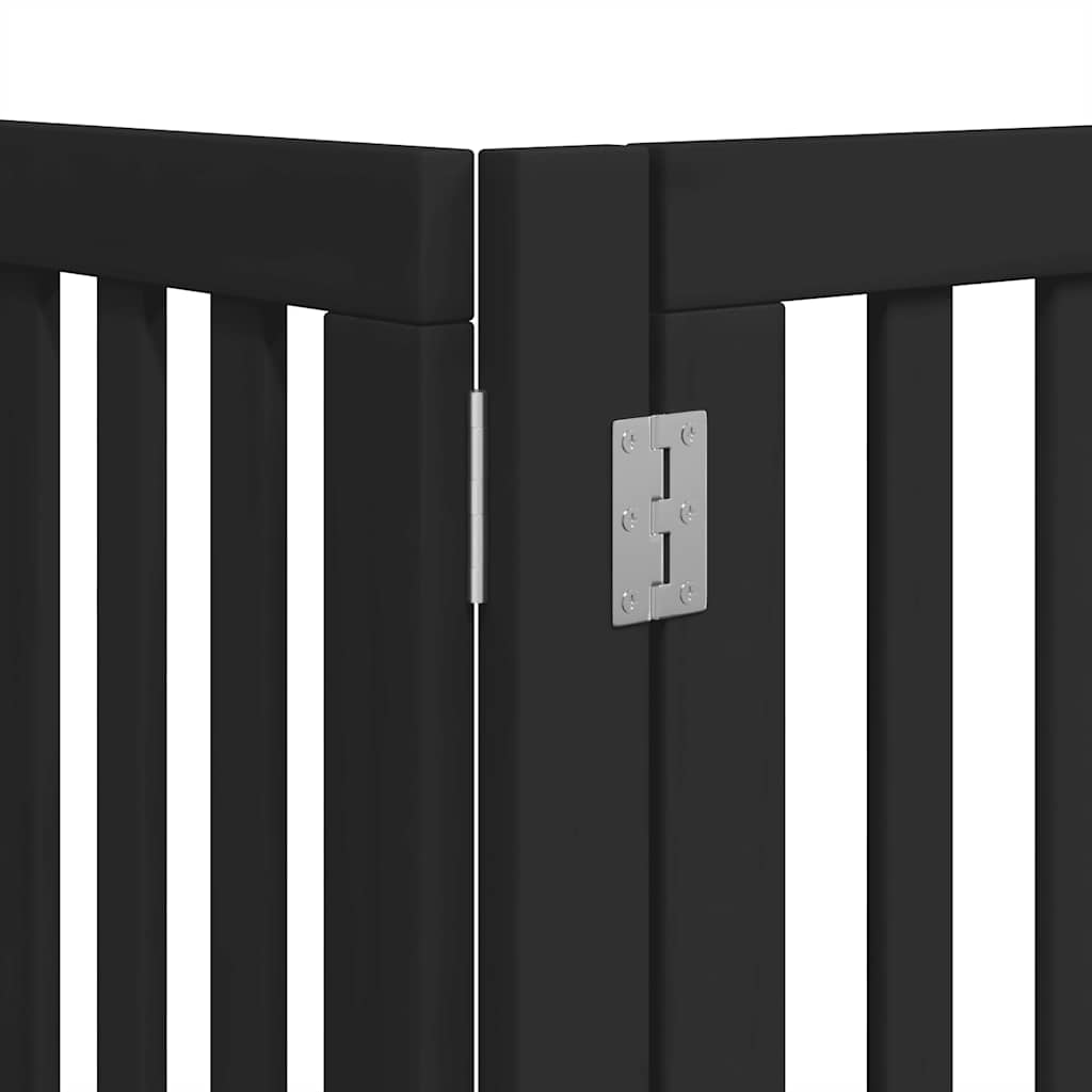 Hondenhek inklapbaar 9 panelen 450 cm populierenhout zwart is nu te koop bij PeponiXL, paradijselijk wonen!