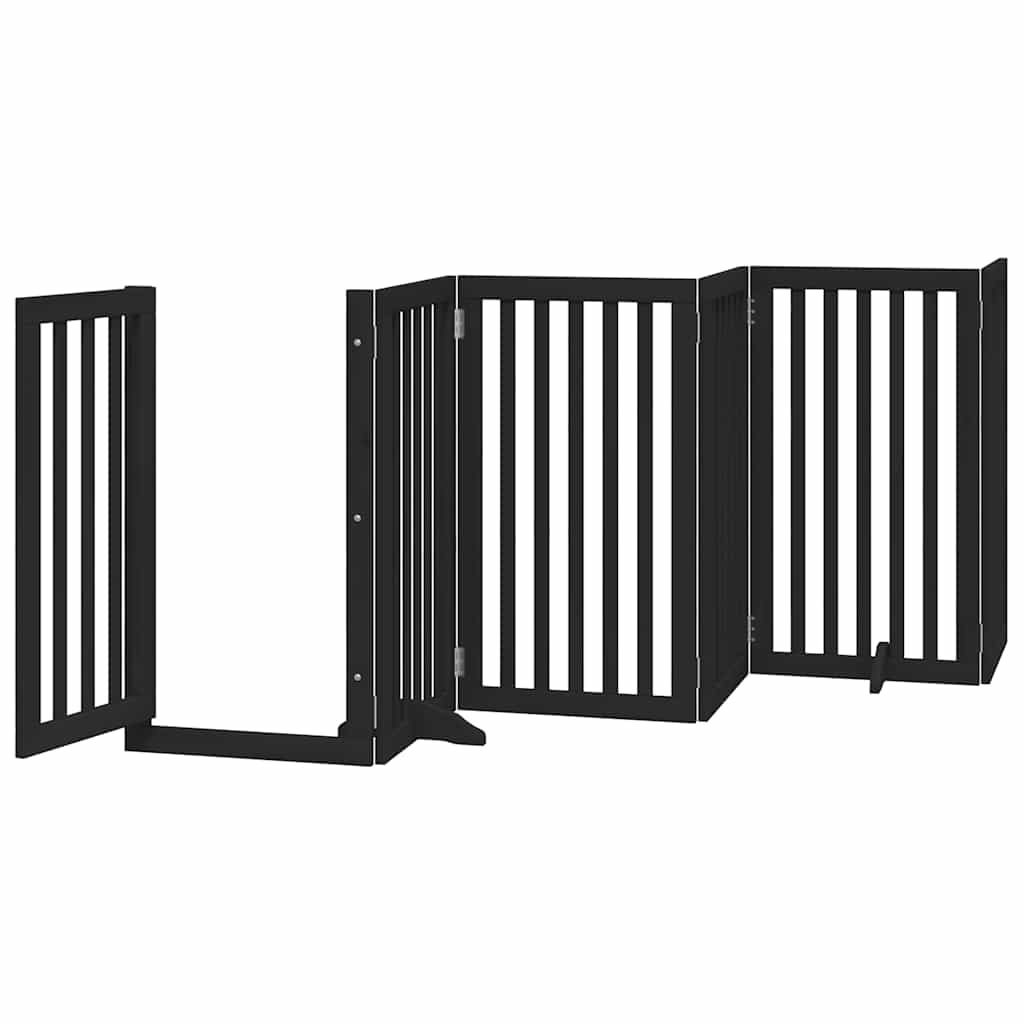 Hondenhek inklapbaar 12 panelen 600 cm populierenhout zwart is nu te koop bij PeponiXL, paradijselijk wonen!