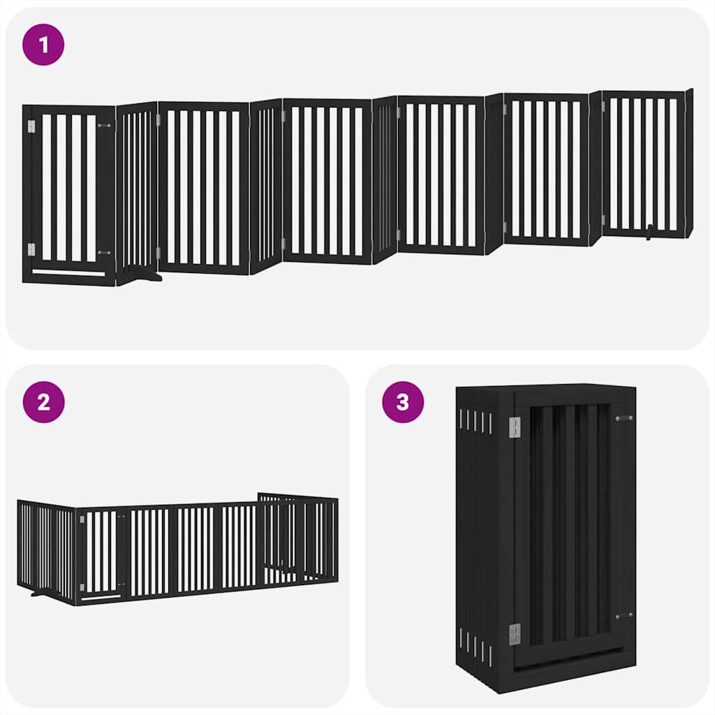 Hondenhek inklapbaar 12 panelen 600 cm populierenhout zwart is nu te koop bij PeponiXL, paradijselijk wonen!