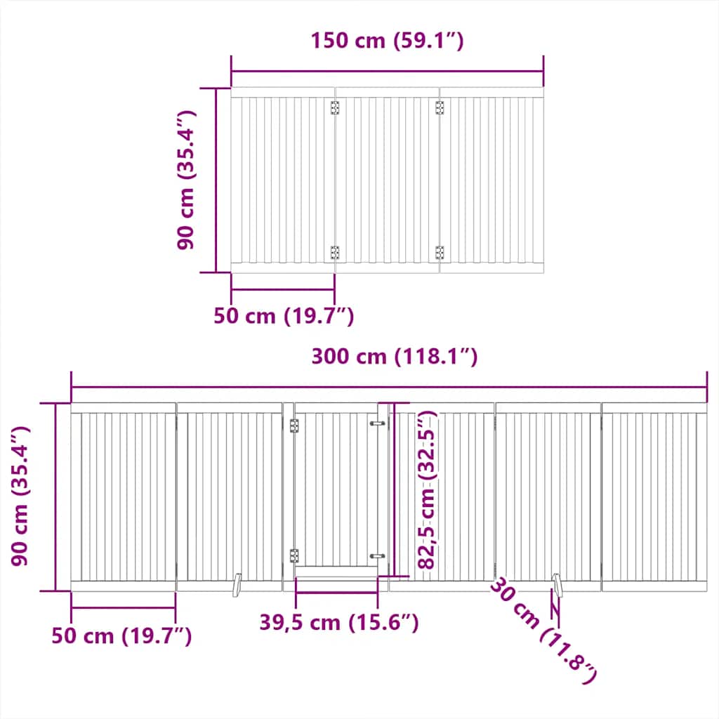 Hondenhek inklapbaar 15 panelen 750 cm populierenhout zwart is nu te koop bij PeponiXL, paradijselijk wonen!