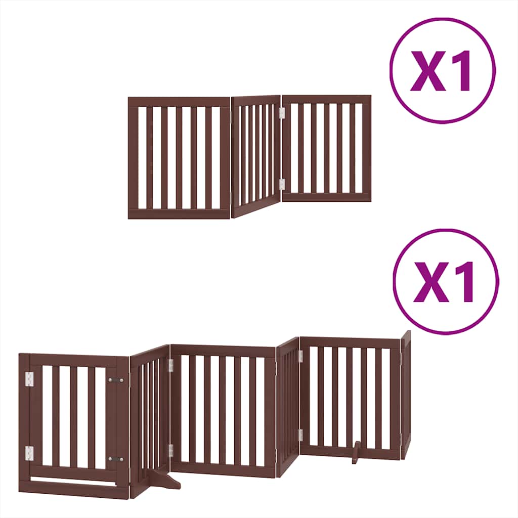 Hondenhek inklapbaar 9 panelen 450 cm populierenhout bruin is nu te koop bij PeponiXL, paradijselijk wonen!