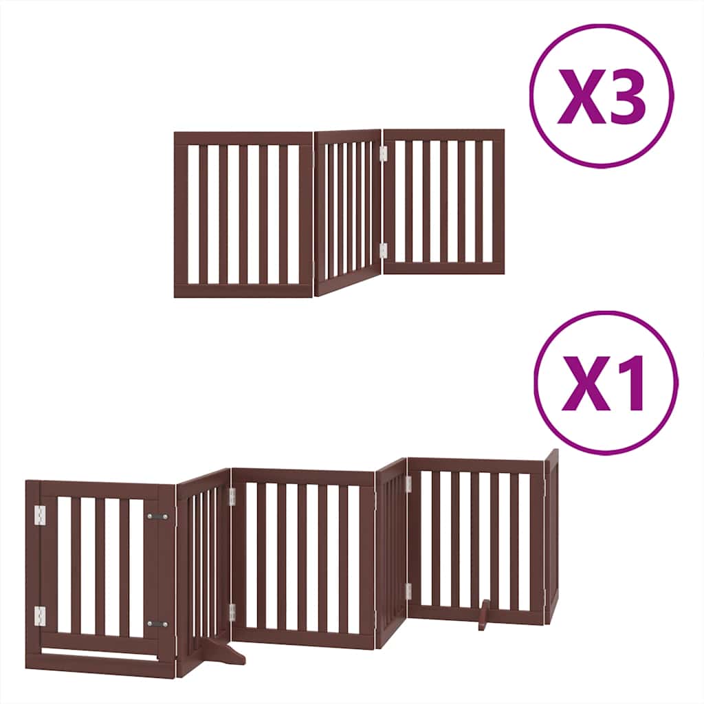 Hondenhek inklapbaar 15 panelen 750 cm populierenhout bruin is nu te koop bij PeponiXL, paradijselijk wonen!