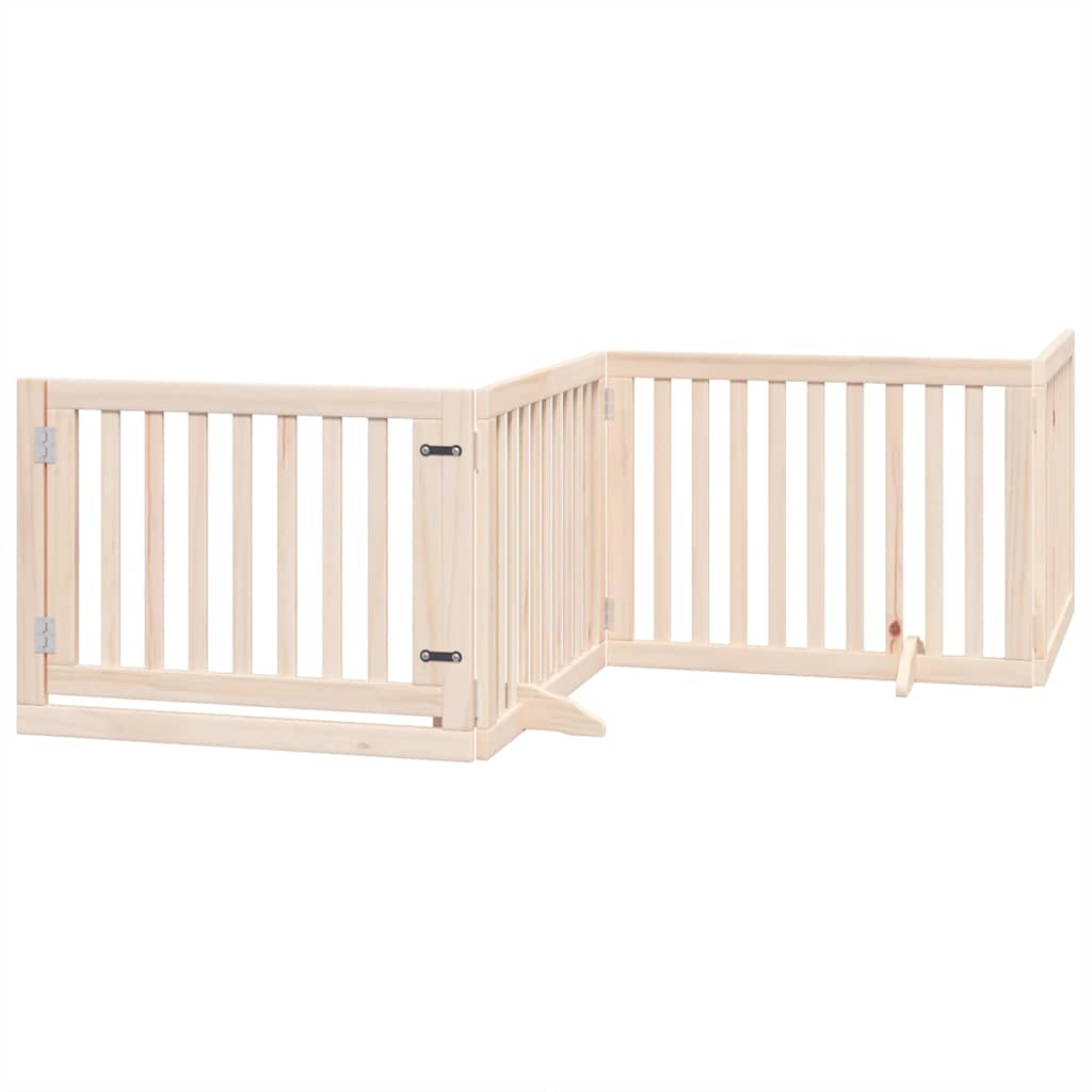 Hondenhek inklapbaar met deur 8 panelen 640 cm populierenhout is nu te koop bij PeponiXL, paradijselijk wonen!