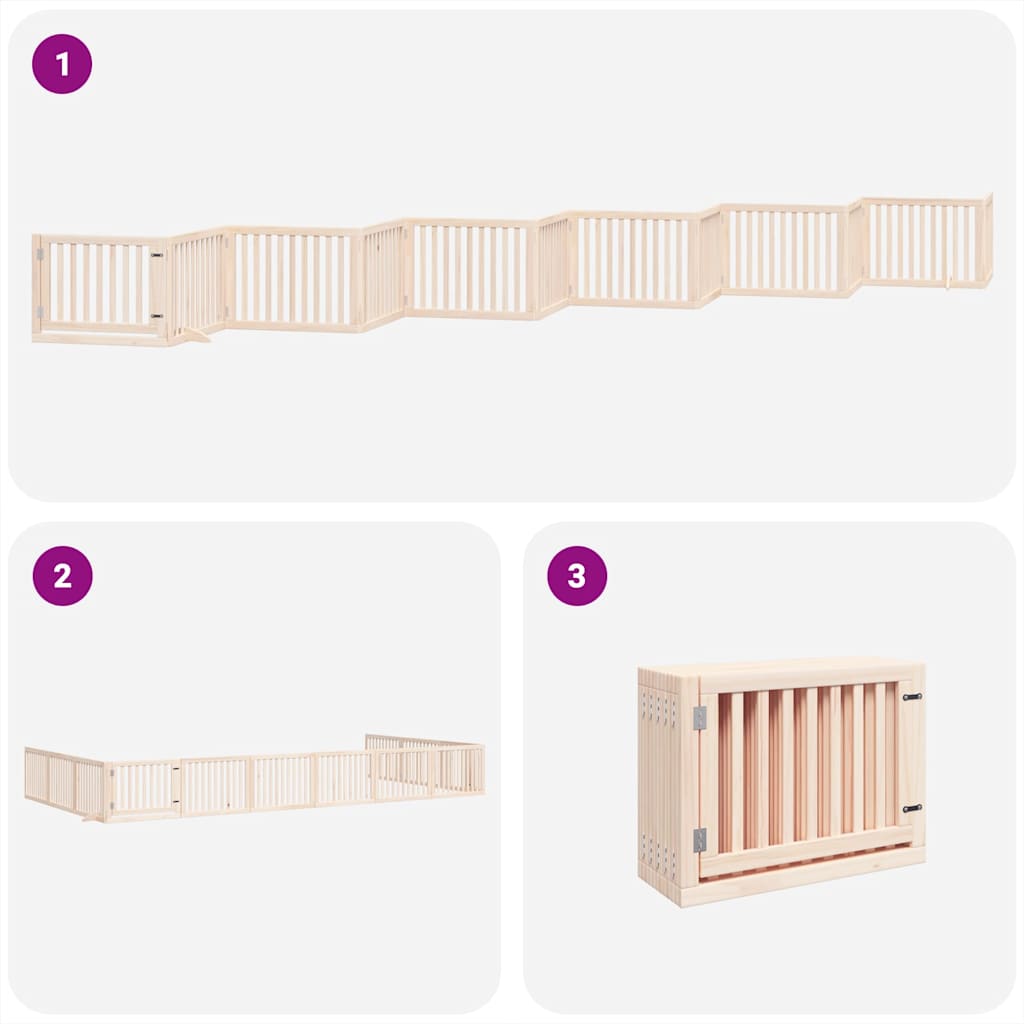 Hondenhek inklapbaar met deur 12 panelen 960 cm populierenhout is nu te koop bij PeponiXL, paradijselijk wonen!