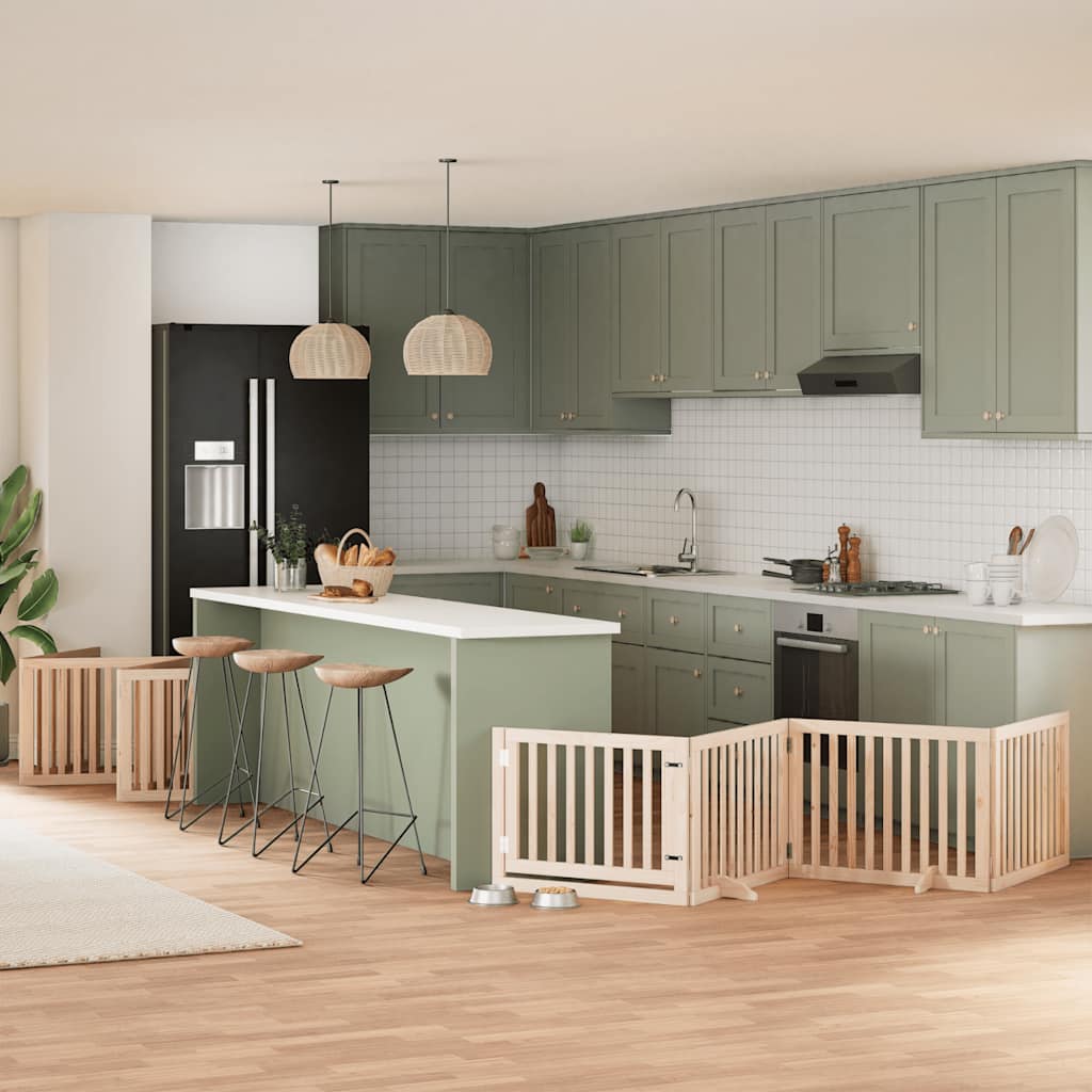 Hondenhek inklapbaar met deur 12 panelen 960 cm populierenhout is nu te koop bij PeponiXL, paradijselijk wonen!