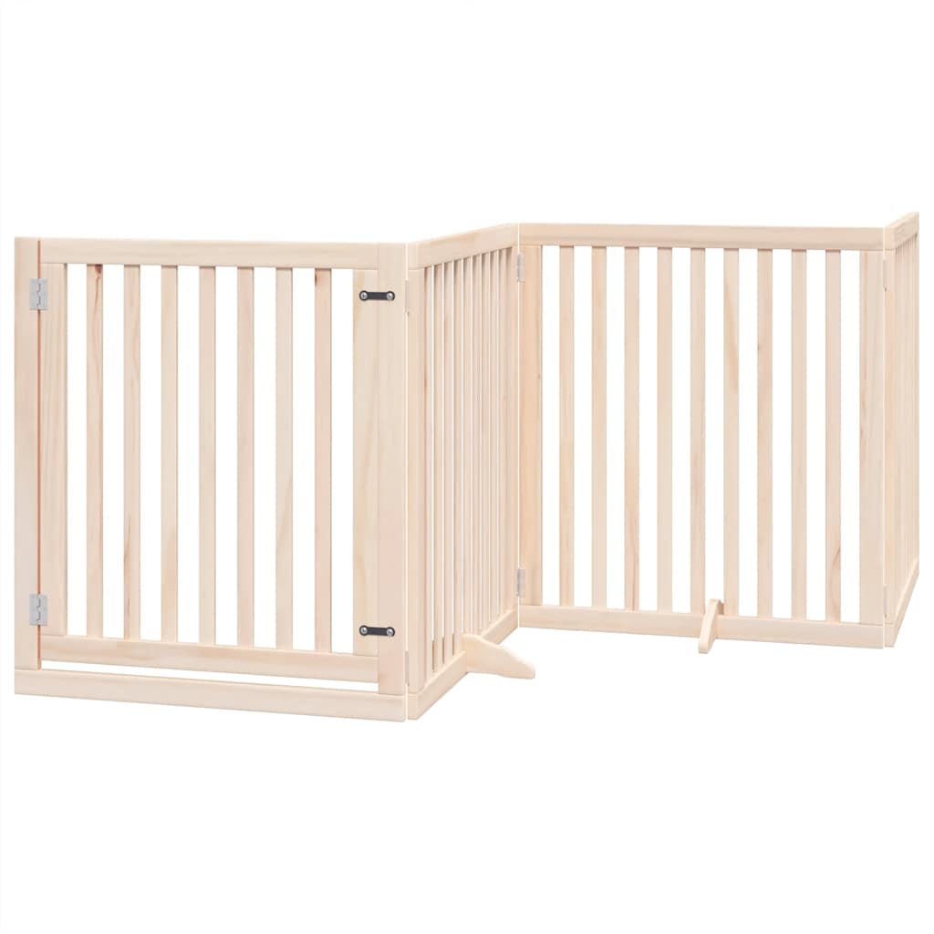Hondenhek inklapbaar met deur 6 panelen 480 cm populierenhout is nu te koop bij PeponiXL, paradijselijk wonen!