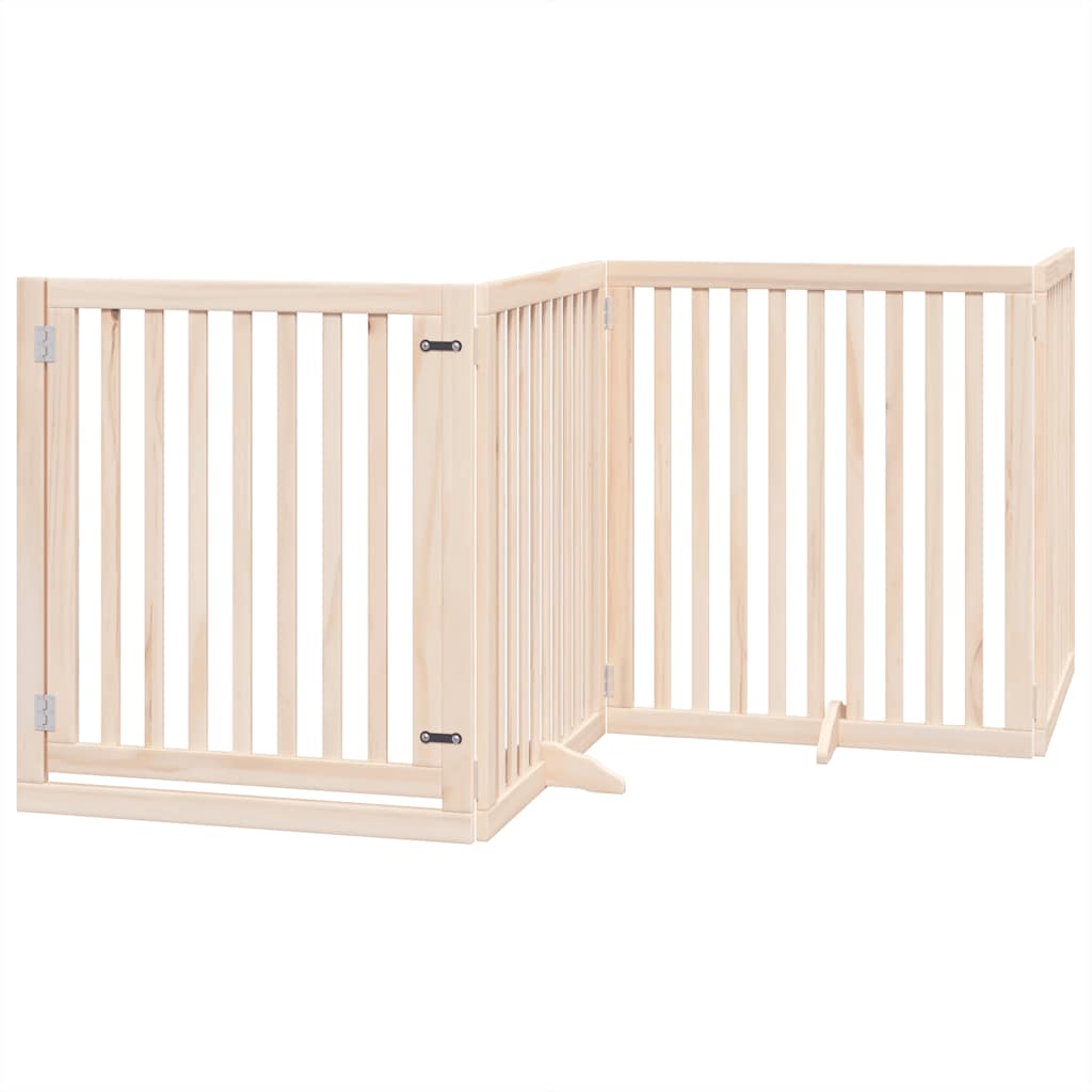 Hondenhek inklapbaar met deur 8 panelen 640 cm populierenhout is nu te koop bij PeponiXL, paradijselijk wonen!