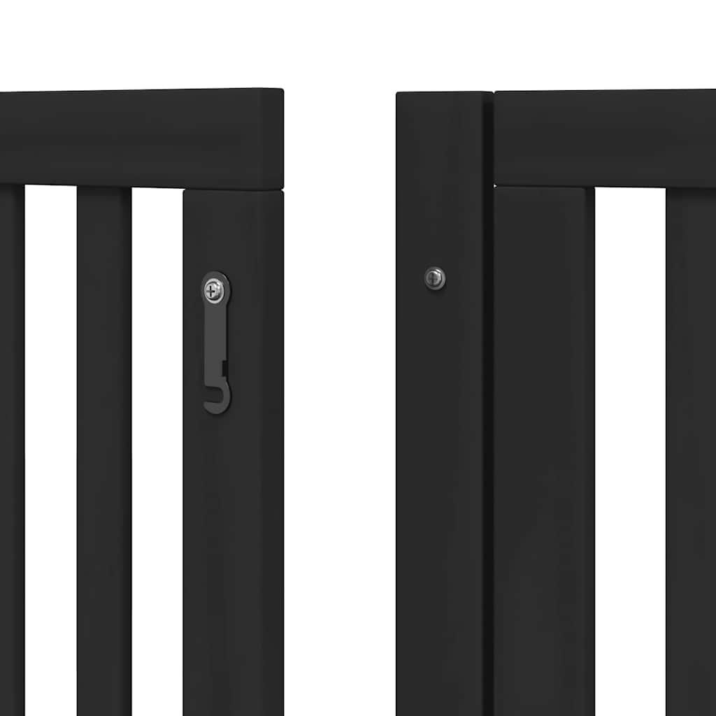 Hondenhek inklapbaar 8 panelen 640 cm populierenhout zwart is nu te koop bij PeponiXL, paradijselijk wonen!