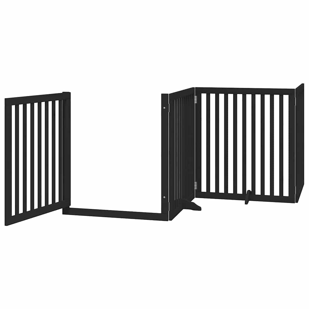 Hondenhek inklapbaar 6 panelen 480 cm populierenhout zwart is nu te koop bij PeponiXL, paradijselijk wonen!