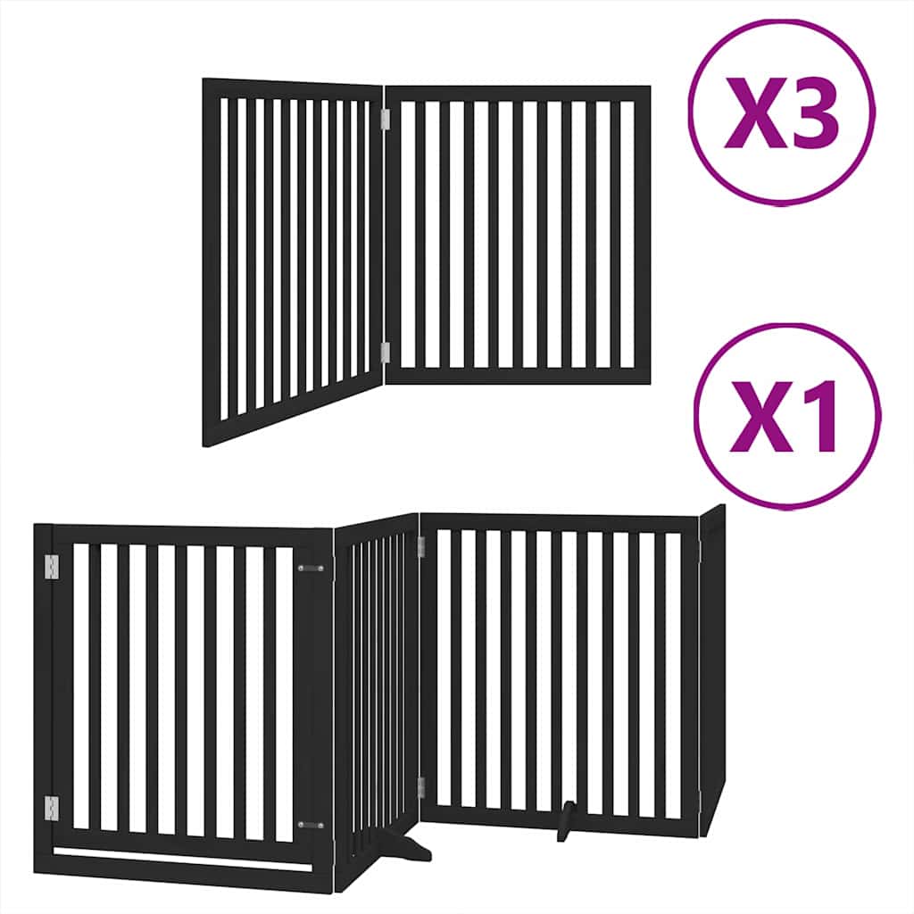 Hondenhek inklapbaar 10 panelen 800 cm populierenhout zwart is nu te koop bij PeponiXL, paradijselijk wonen!