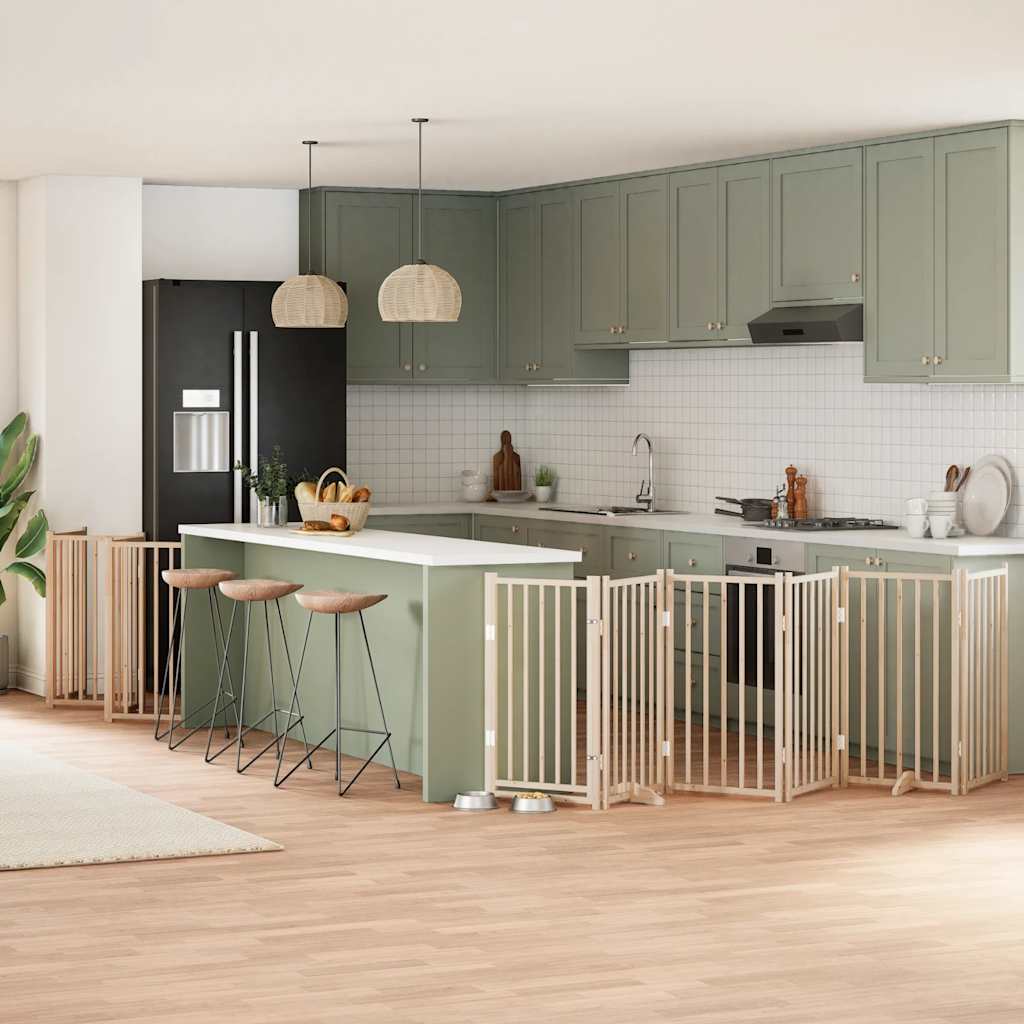 Hondenhek inklapbaar met deur 15 panelen 750 cm populierenhout is nu te koop bij PeponiXL, paradijselijk wonen!