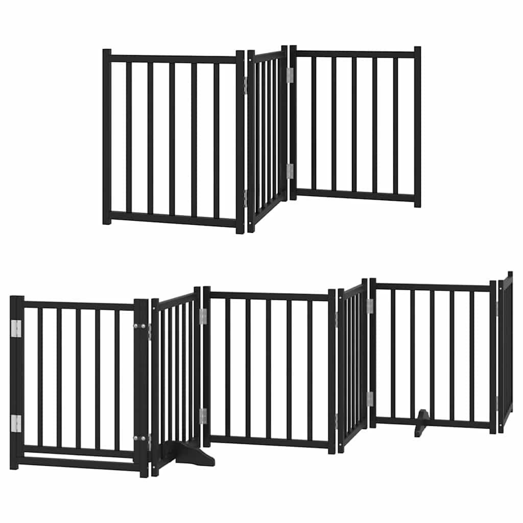 Hondenhek inklapbaar 12 panelen 600 cm populierenhout zwart is nu te koop bij PeponiXL, paradijselijk wonen!