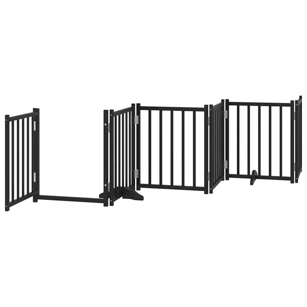 Hondenhek inklapbaar 12 panelen 600 cm populierenhout zwart is nu te koop bij PeponiXL, paradijselijk wonen!
