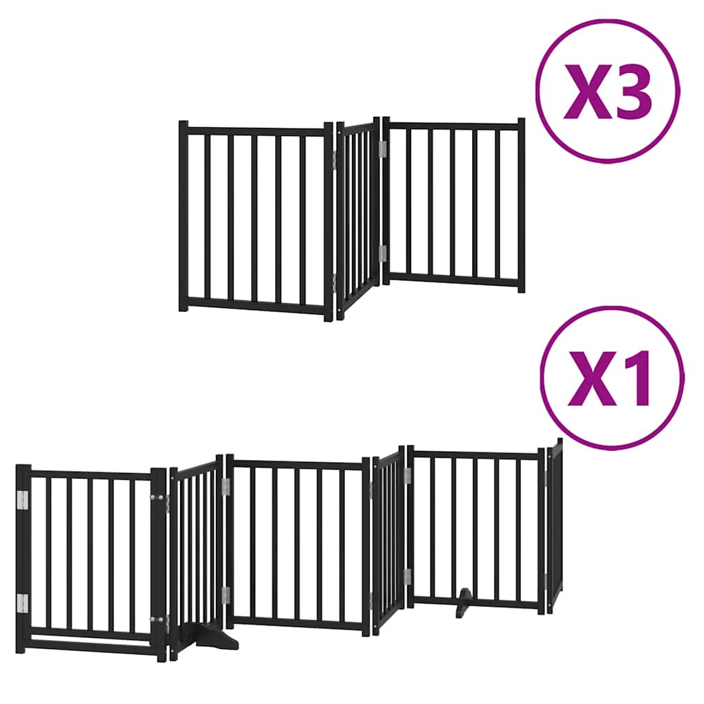 Hondenhek inklapbaar 15 panelen 750 cm populierenhout zwart is nu te koop bij PeponiXL, paradijselijk wonen!