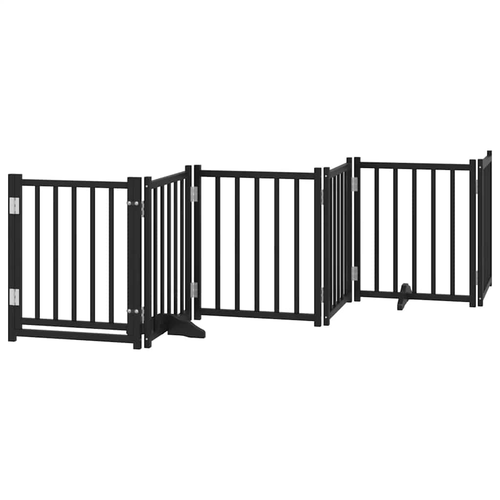 Hondenhek inklapbaar 15 panelen 750 cm populierenhout zwart is nu te koop bij PeponiXL, paradijselijk wonen!
