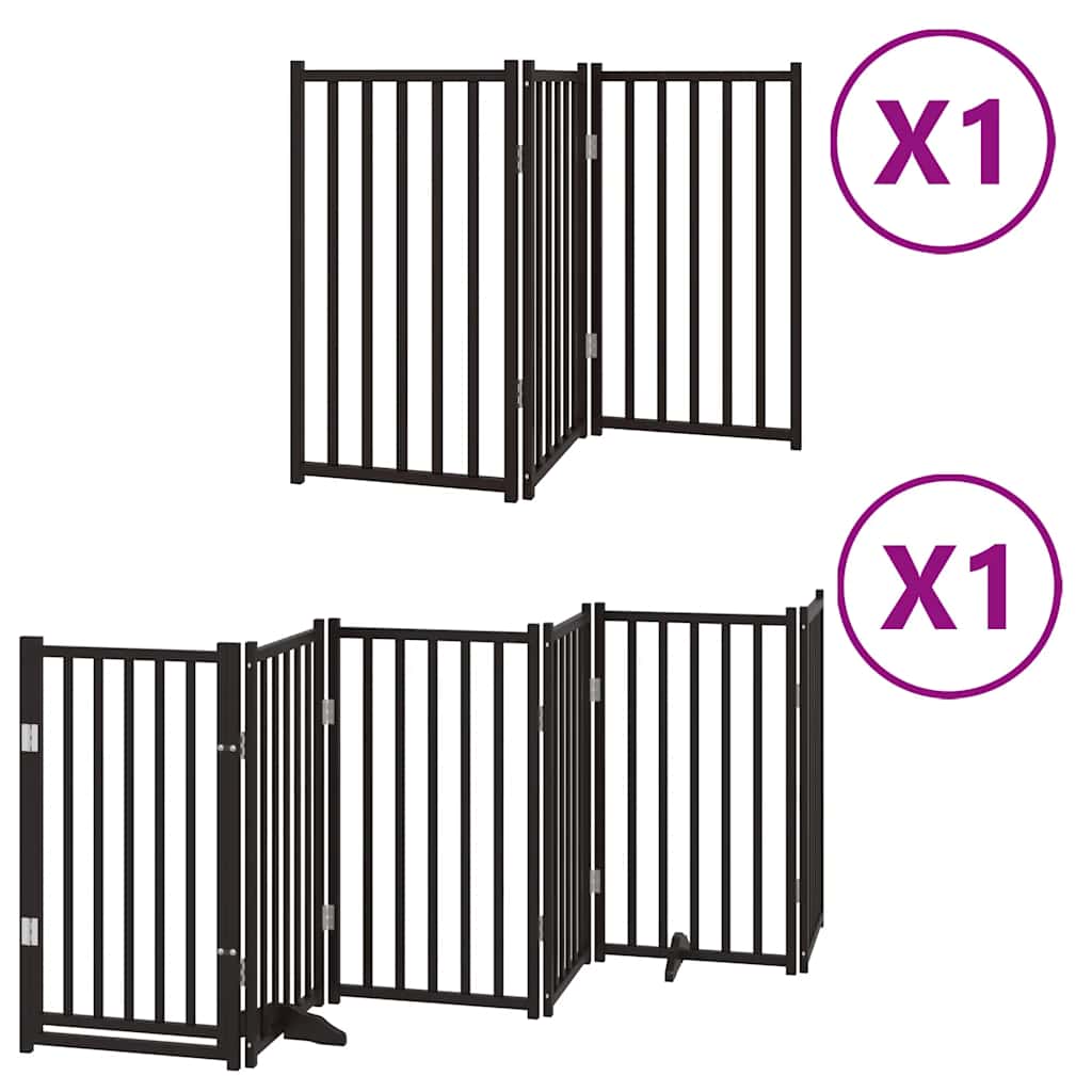 Hondenhek inklapbaar 9 panelen 450 cm populierenhout zwart is nu te koop bij PeponiXL, paradijselijk wonen!