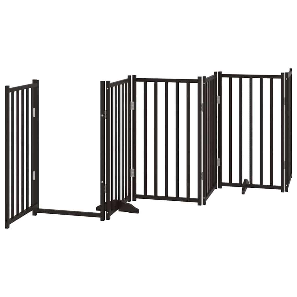 Hondenhek inklapbaar 9 panelen 450 cm populierenhout zwart is nu te koop bij PeponiXL, paradijselijk wonen!
