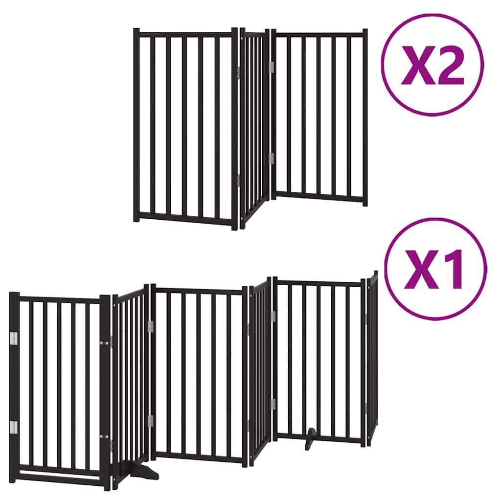 Hondenhek inklapbaar 12 panelen 600 cm populierenhout zwart is nu te koop bij PeponiXL, paradijselijk wonen!