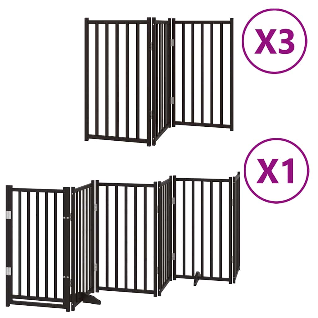 Hondenhek inklapbaar 15 panelen 750 cm populierenhout zwart is nu te koop bij PeponiXL, paradijselijk wonen!