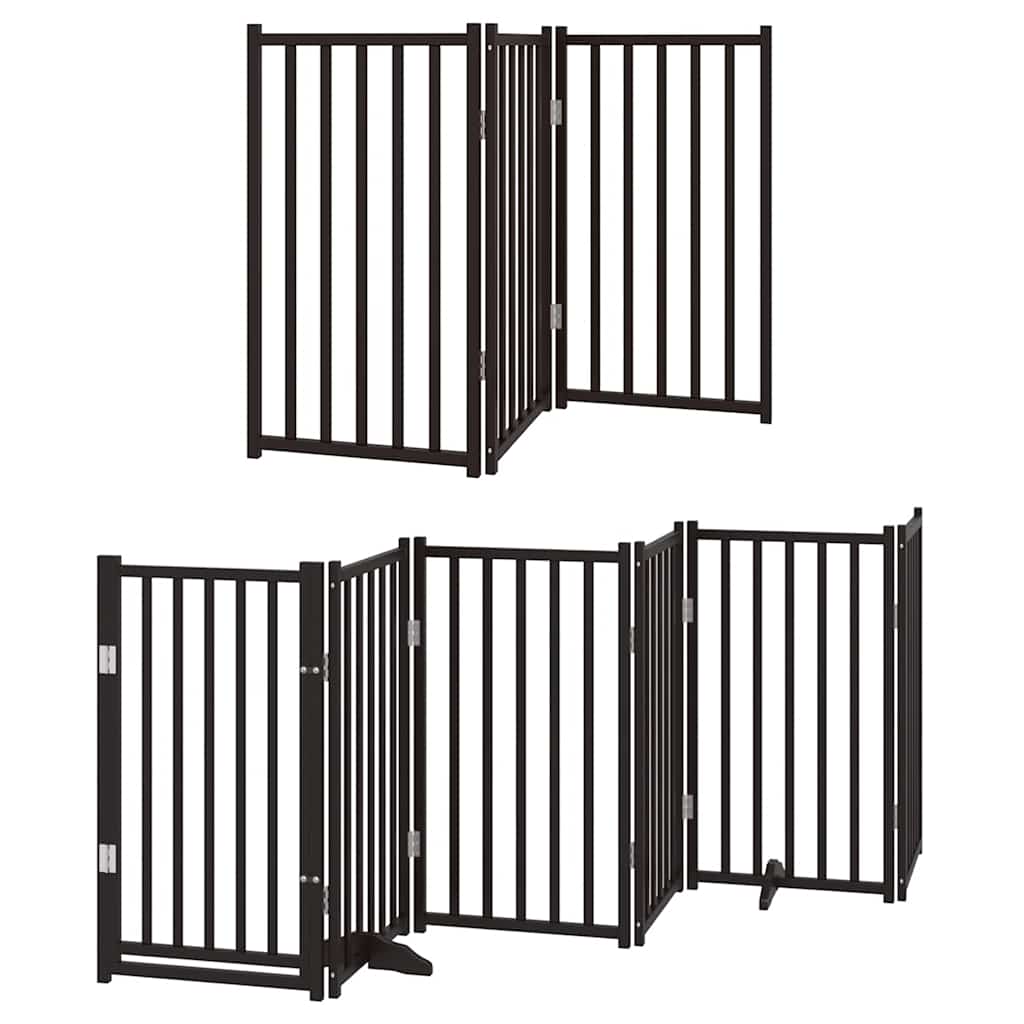 Hondenhek inklapbaar 15 panelen 750 cm populierenhout zwart is nu te koop bij PeponiXL, paradijselijk wonen!