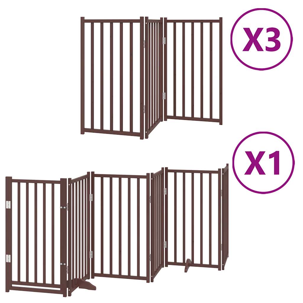 Hondenhek inklapbaar 15 panelen 750 cm populierenhout bruin is nu te koop bij PeponiXL, paradijselijk wonen!
