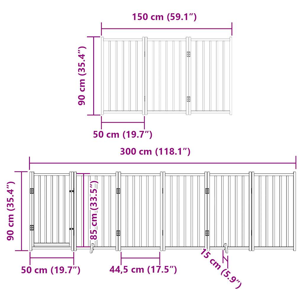 Hondenhek inklapbaar 15 panelen 750 cm populierenhout bruin is nu te koop bij PeponiXL, paradijselijk wonen!