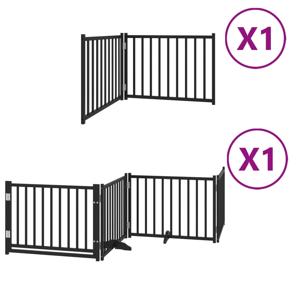 Hondenhek inklapbaar 6 panelen 480 cm populierenhout zwart is nu te koop bij PeponiXL, paradijselijk wonen!