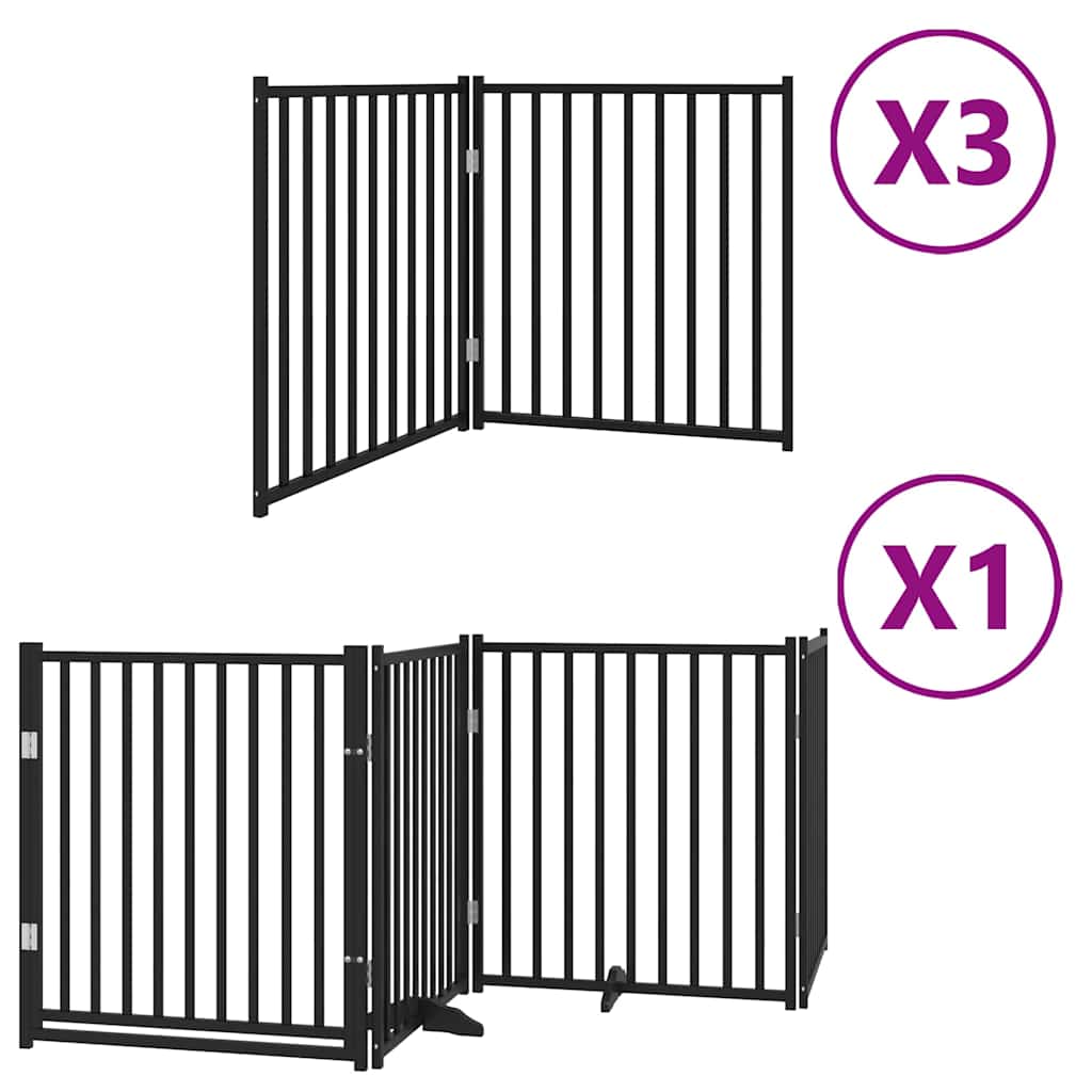 Hondenhek inklapbaar 10 panelen 800 cm populierenhout zwart is nu te koop bij PeponiXL, paradijselijk wonen!