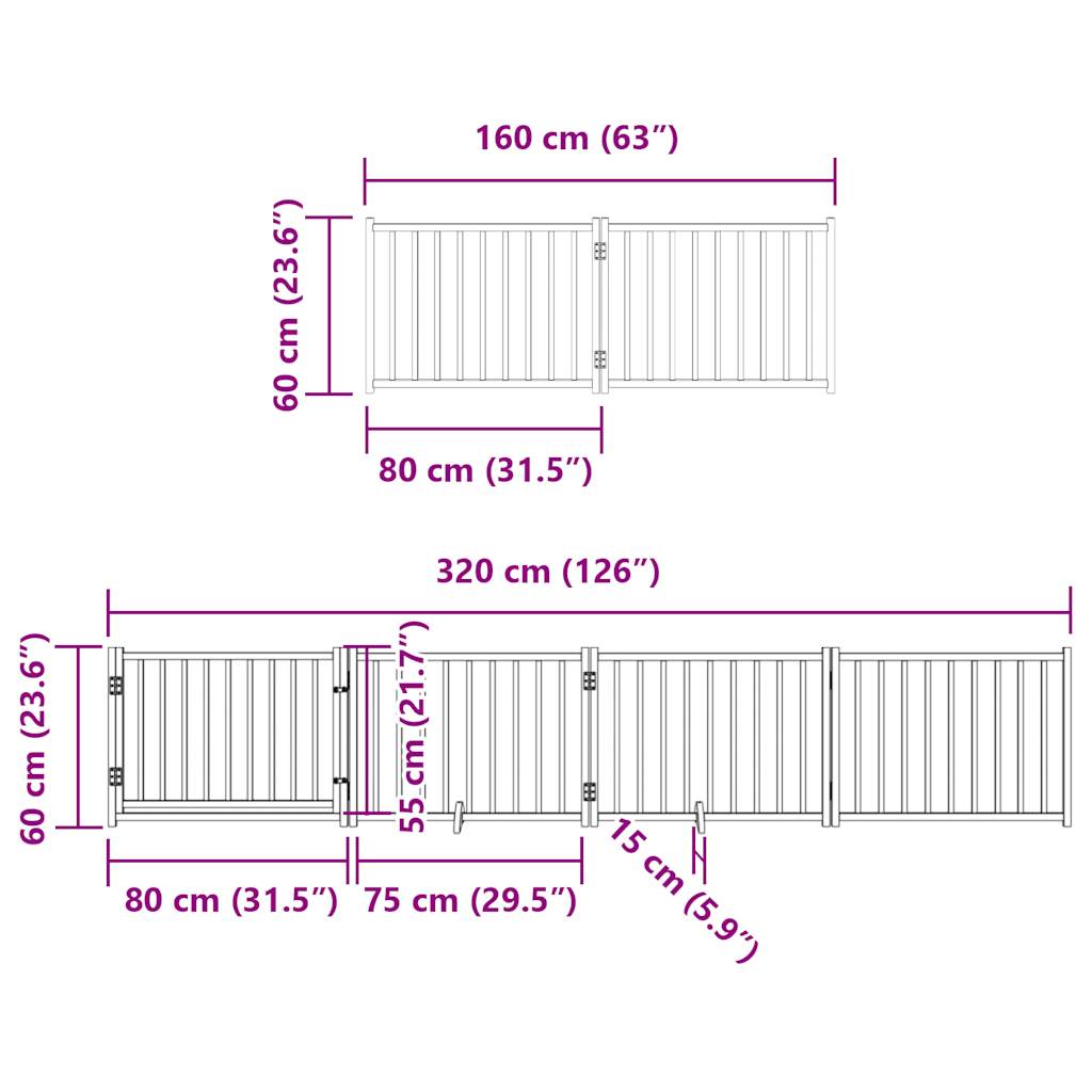 Hondenhek inklapbaar 10 panelen 800 cm populierenhout bruin is nu te koop bij PeponiXL, paradijselijk wonen!