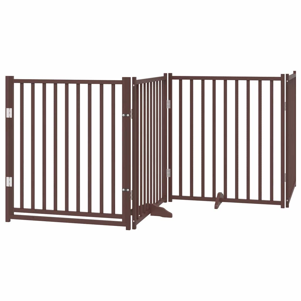 Hondenhek inklapbaar 8 panelen 640 cm populierenhout bruin is nu te koop bij PeponiXL, paradijselijk wonen!