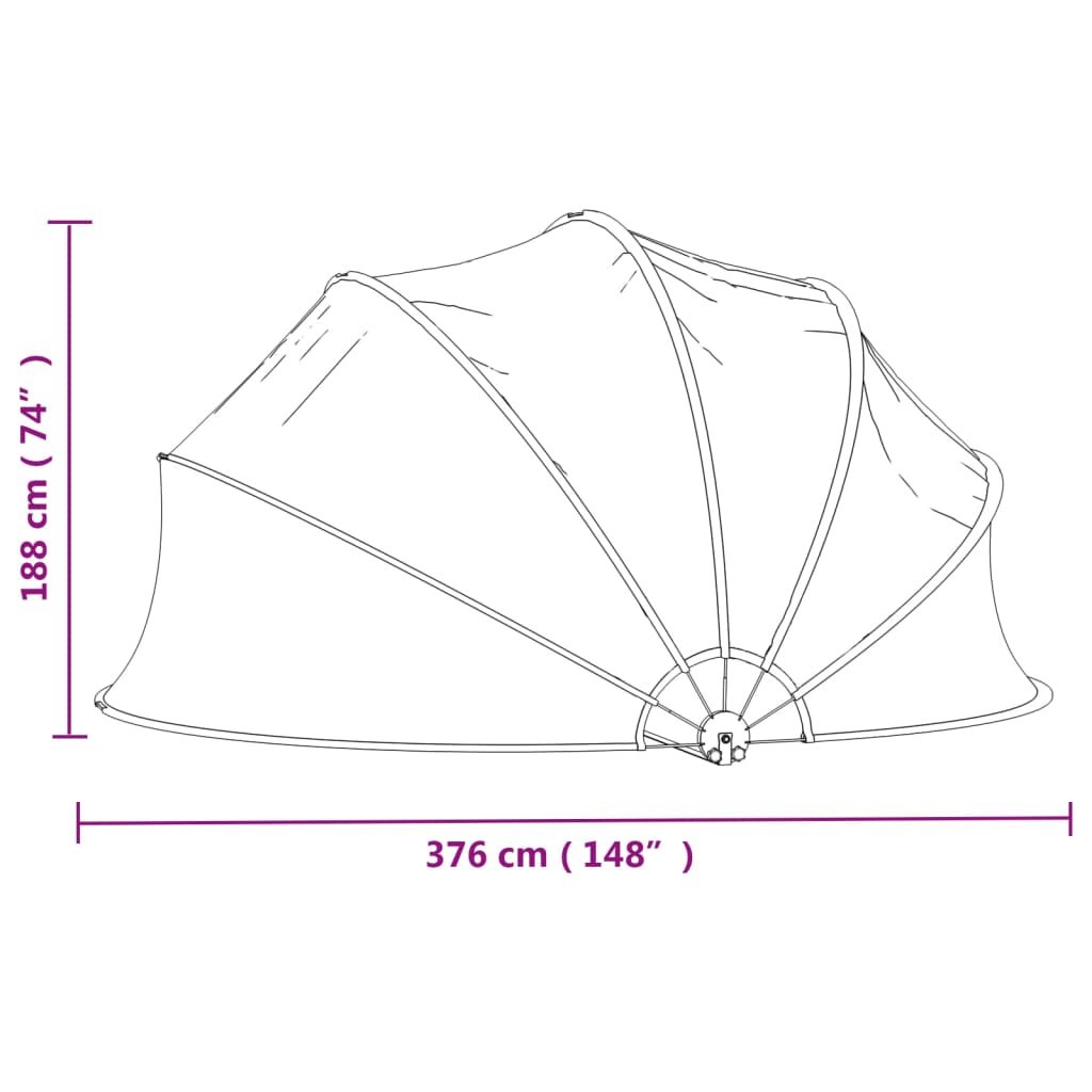 Zwembadoverkapping rond 376x188 cm PVC is nu te koop bij PeponiXL, paradijselijk wonen!