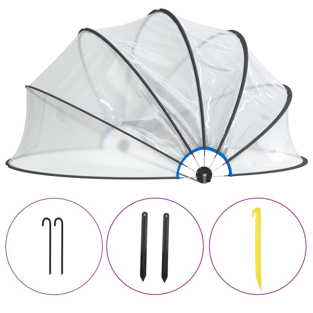 Zwembadoverkapping rond 406x203 cm PVC is nu te koop bij PeponiXL, paradijselijk wonen!