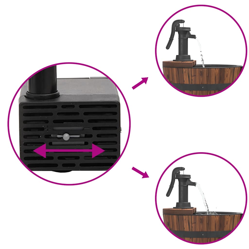 Waterfontein met pomp en wieltjes 55x55x80 cm massief vurenhout is nu te koop bij PeponiXL, paradijselijk wonen!