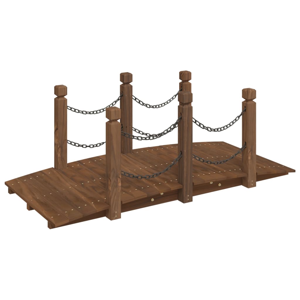 Tuinbrug met kettingrails 150x67x56 cm massief vurenhout is nu te koop bij PeponiXL, paradijselijk wonen!