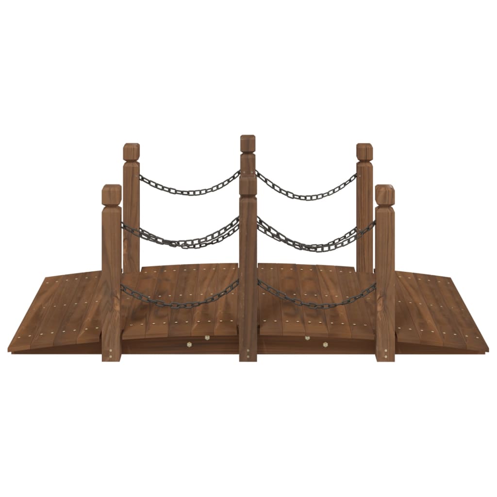 Tuinbrug met kettingrails 150x67x56 cm massief vurenhout is nu te koop bij PeponiXL, paradijselijk wonen!
