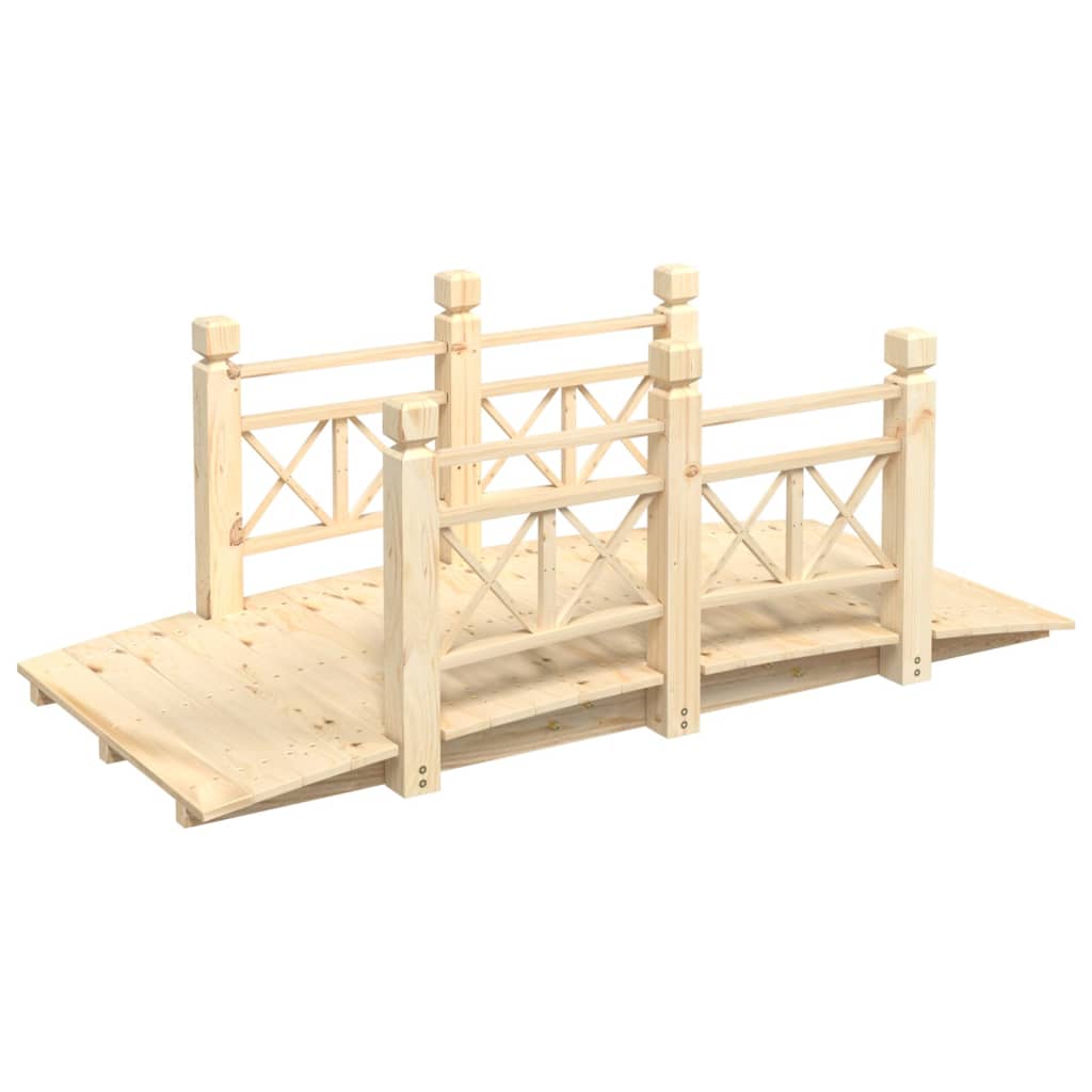 Tuinbrug met leuningen 150x67x56 cm massief vurenhout is nu te koop bij PeponiXL, paradijselijk wonen!