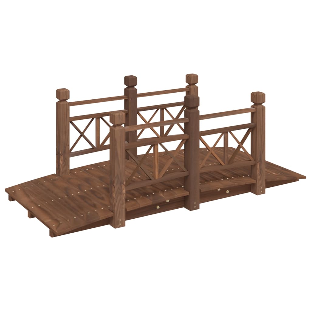 Tuinbrug met leuningen 150x67x56 cm massief vurenhout is nu te koop bij PeponiXL, paradijselijk wonen!