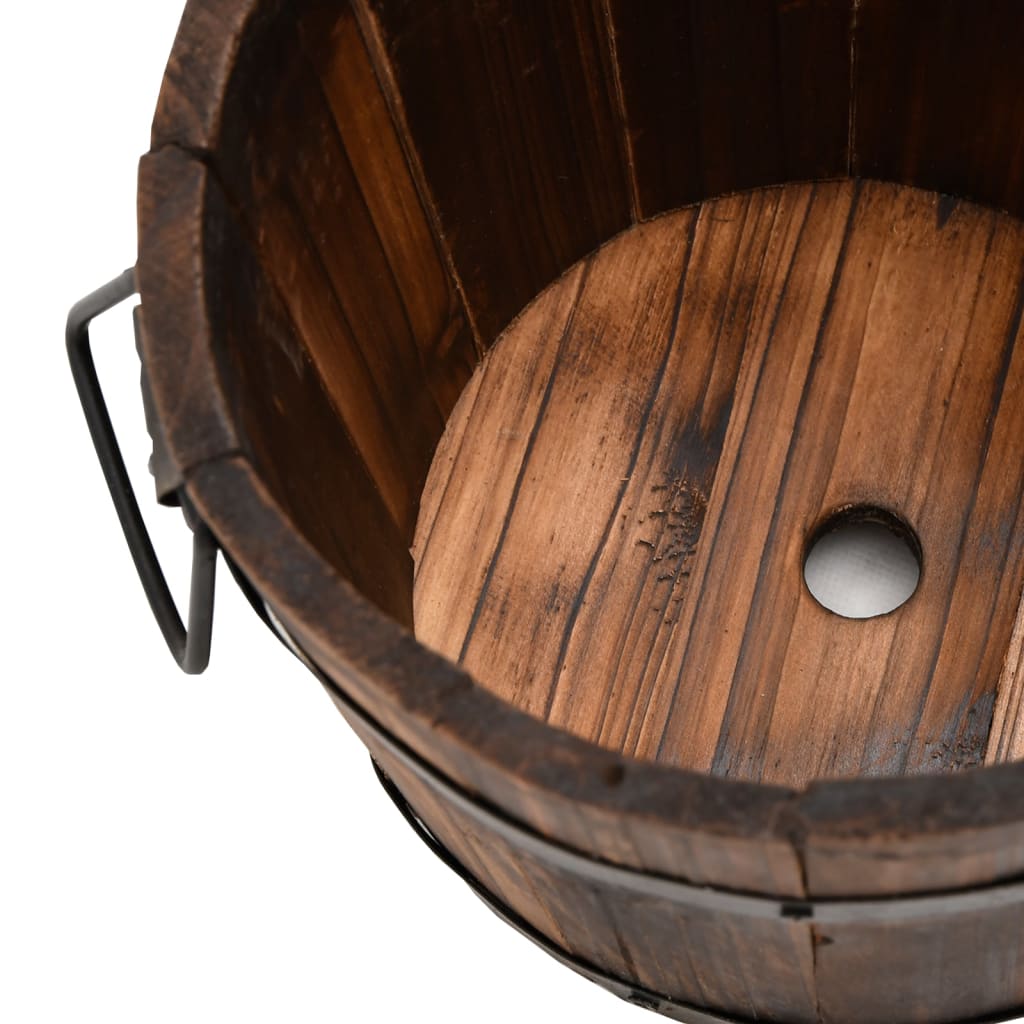 Plantenbakset houten emmer 3-delig massief vurenhout is nu te koop bij PeponiXL, paradijselijk wonen!