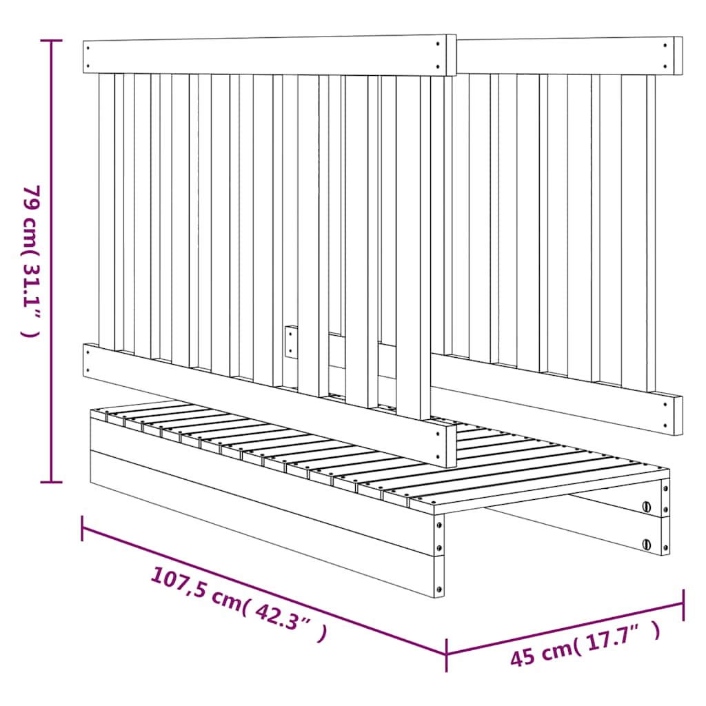 Speelbrug 45x107,5x79 cm massief douglashout