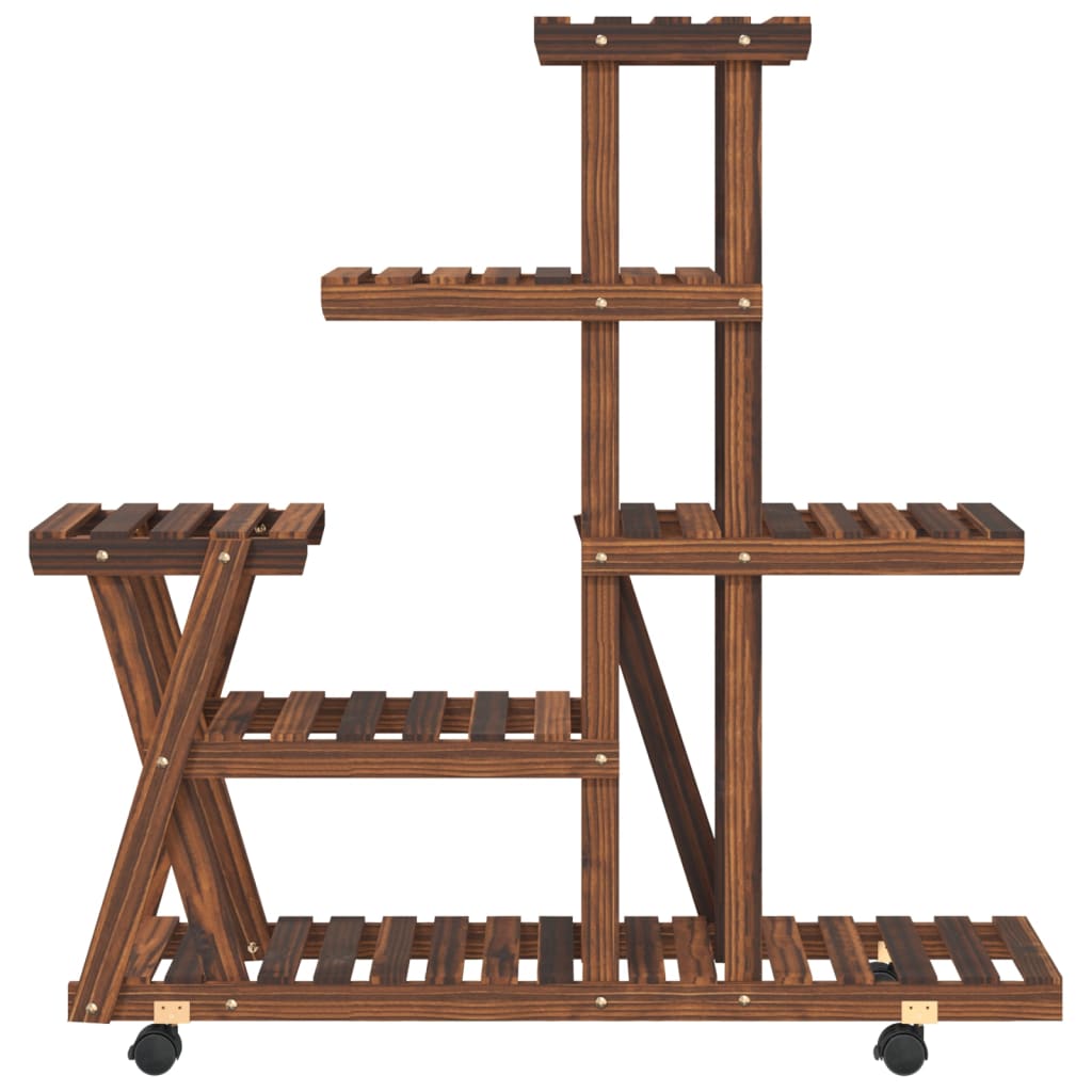 Plantenstandaard met wielen 95x25x101 cm massief vurenhout is nu te koop bij PeponiXL, paradijselijk wonen!