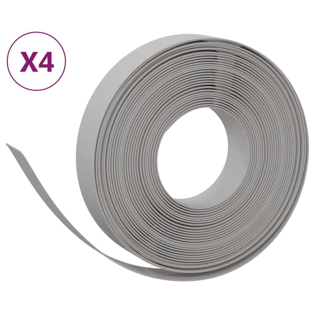 Tuinranden 4 st 10 m 10 cm polyetheen grijs is nu te koop bij PeponiXL, paradijselijk wonen!