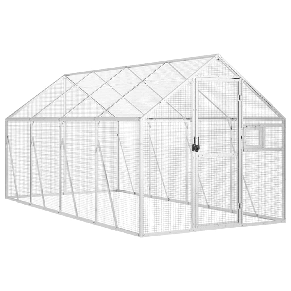 Volière 1,79x4x1,85 m aluminium zilverkleurig is nu te koop bij PeponiXL, paradijselijk wonen!