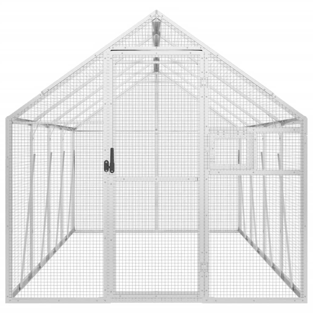 Volière 1,79x4x1,85 m aluminium zilverkleurig is nu te koop bij PeponiXL, paradijselijk wonen!