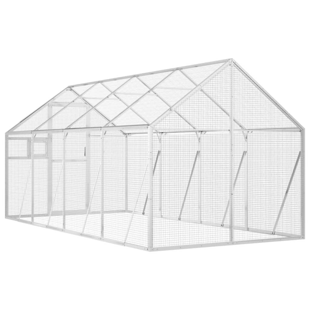 Volière 1,79x4x1,85 m aluminium zilverkleurig is nu te koop bij PeponiXL, paradijselijk wonen!