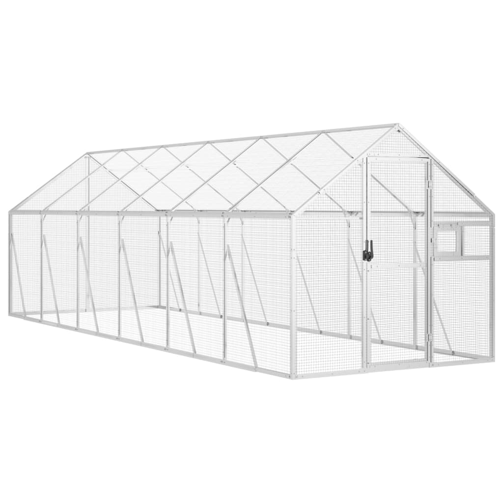 Volière 1,79x6x1,85 m aluminium zilverkleurig is nu te koop bij PeponiXL, paradijselijk wonen!