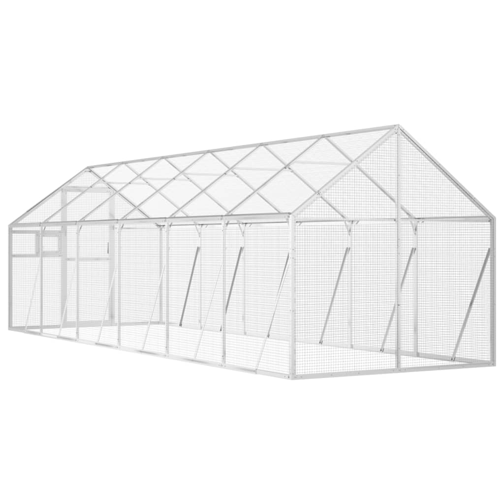 Volière 1,79x6x1,85 m aluminium zilverkleurig is nu te koop bij PeponiXL, paradijselijk wonen!