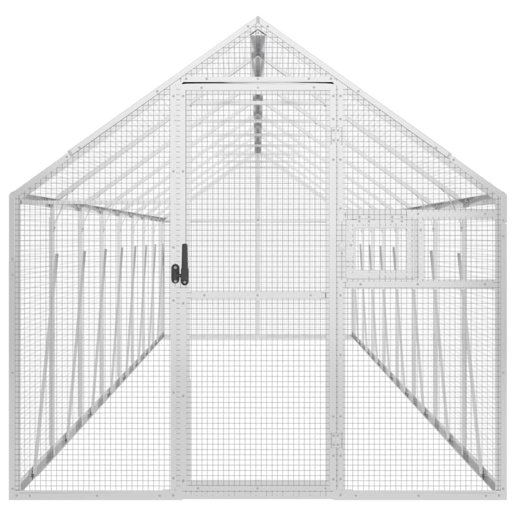 Volière 1,79x8x1,85 m aluminium zilverkleurig is nu te koop bij PeponiXL, paradijselijk wonen!